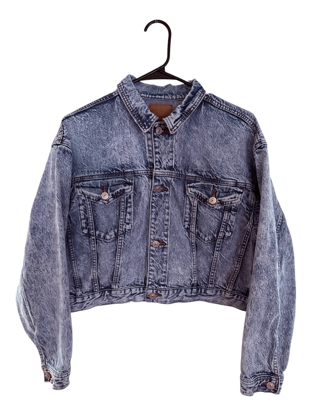 American Eagle Outfitters Vintage Acid-Wash Jean Jacket - Light Blue